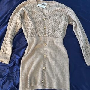 Beige sweater dress